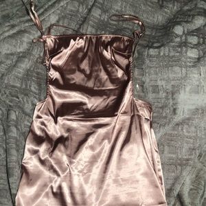 Satin Backless Apron Dress Pink